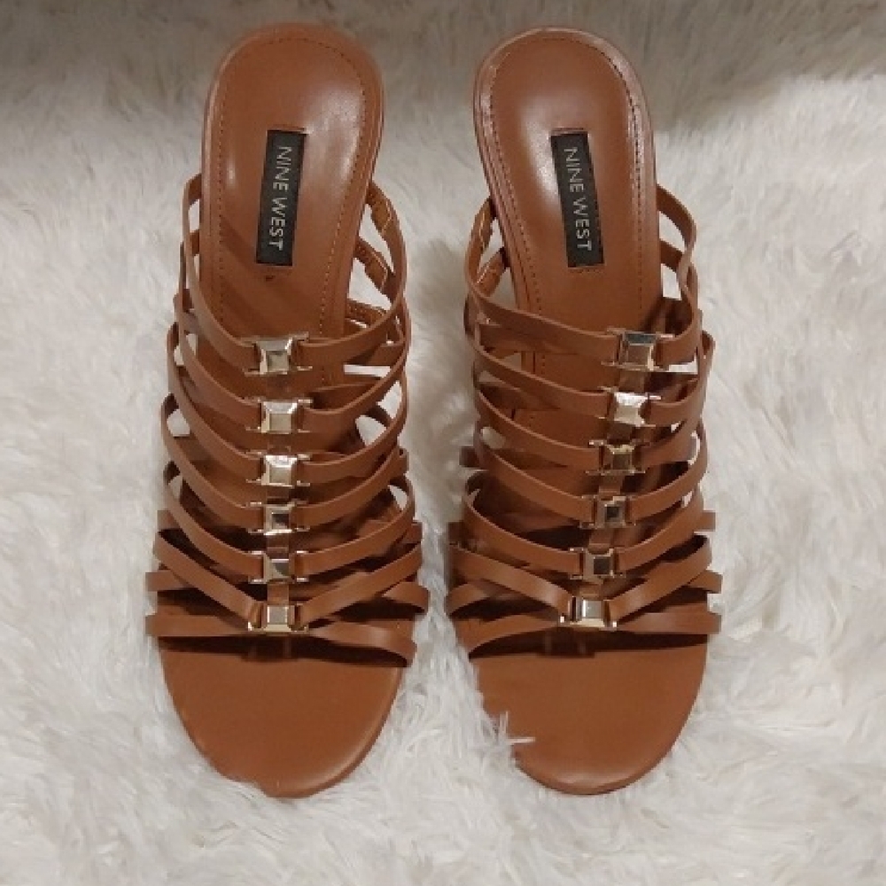 Nine West Tan Strappy Sandals